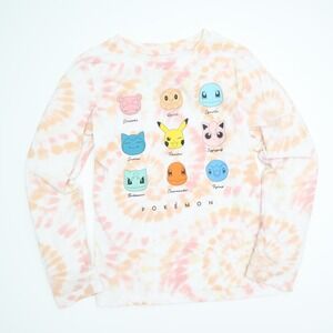 Pokemon Pikachu Kids Girls Medium Shirt Tie Dye Long Sleeve